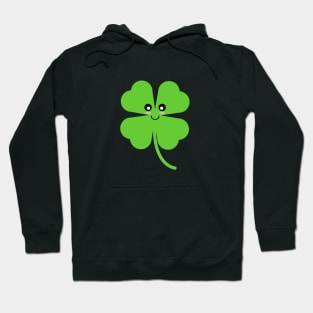 Cute Lucky Shamrock in Black Hoodie